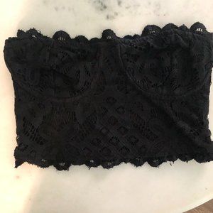 Black Free People Adella Corset Bra Medium